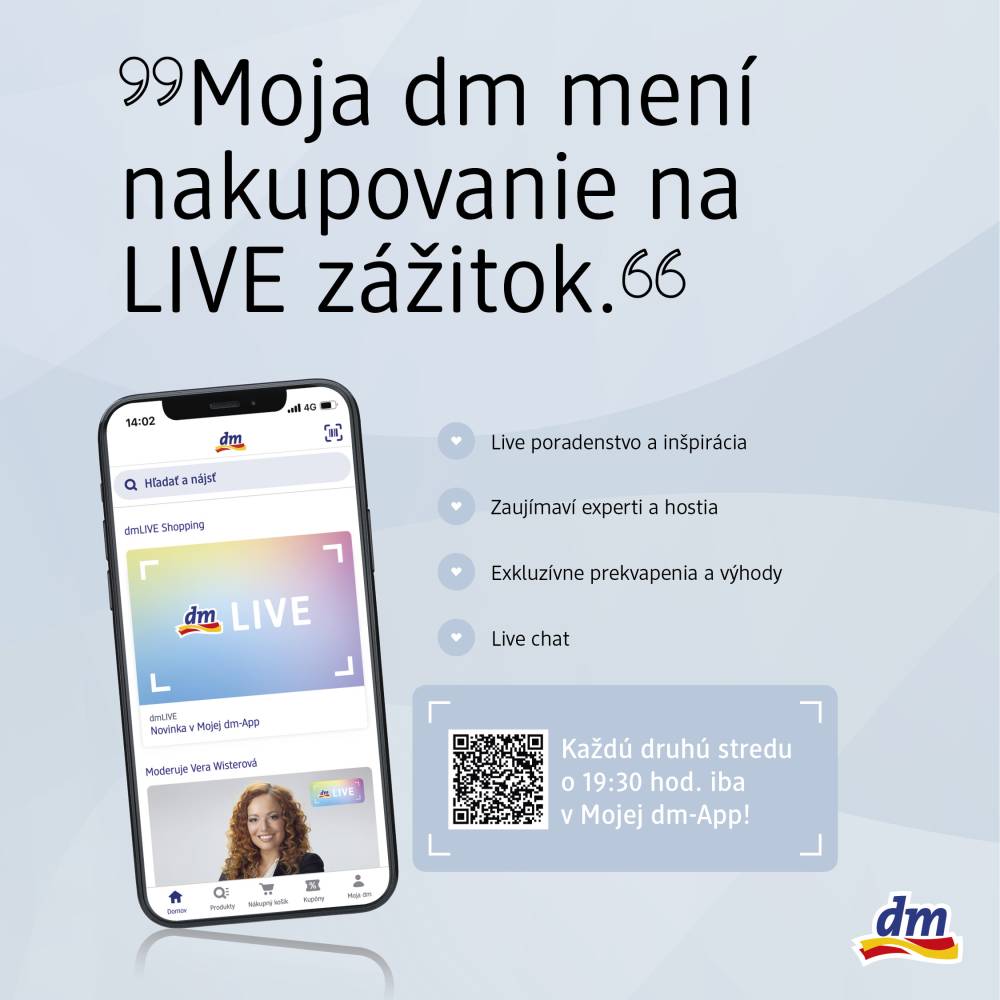 dmLIVE  exklizívne v Mojej dm-App